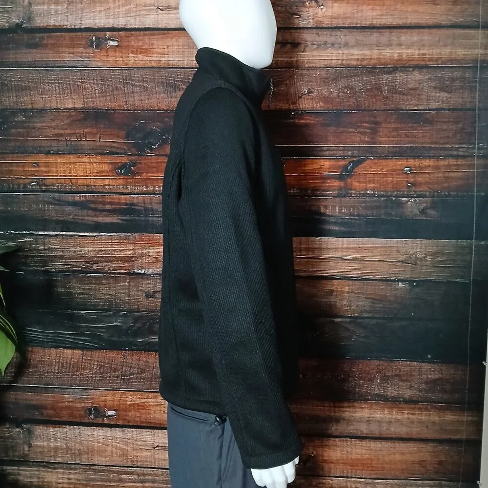 Gerry Jacket Mens M Black Fleece Lined Thick Knit Full Zip Zipped Pockets - Picture 7 of 11